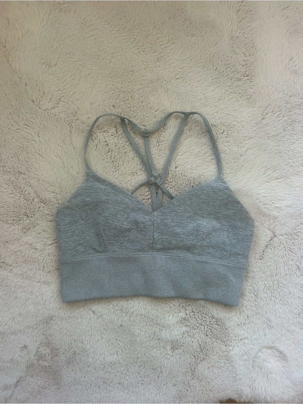 ALO Yoga heather Grey Strappy sports bra size medium